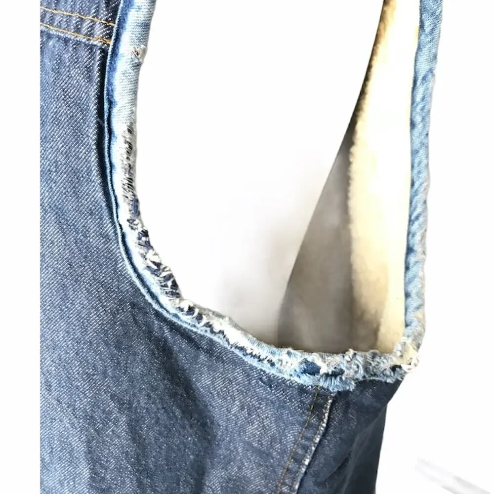 Vintage Roebuck’s Sherpa Jean Work Vest Blue Size XLarge